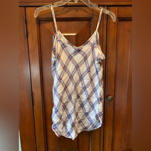 Plaid tank-blouse